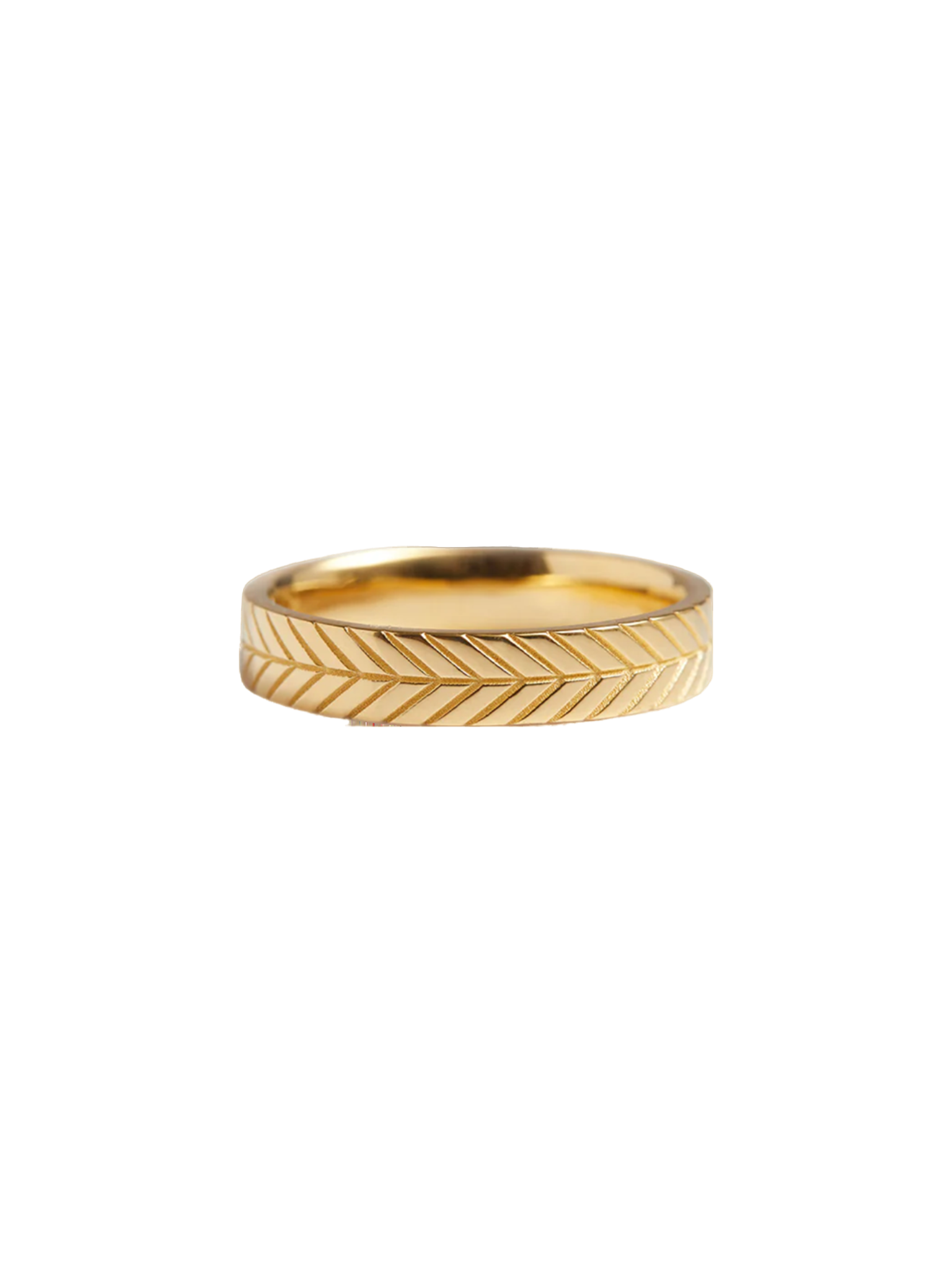 Chevron ring solid gold